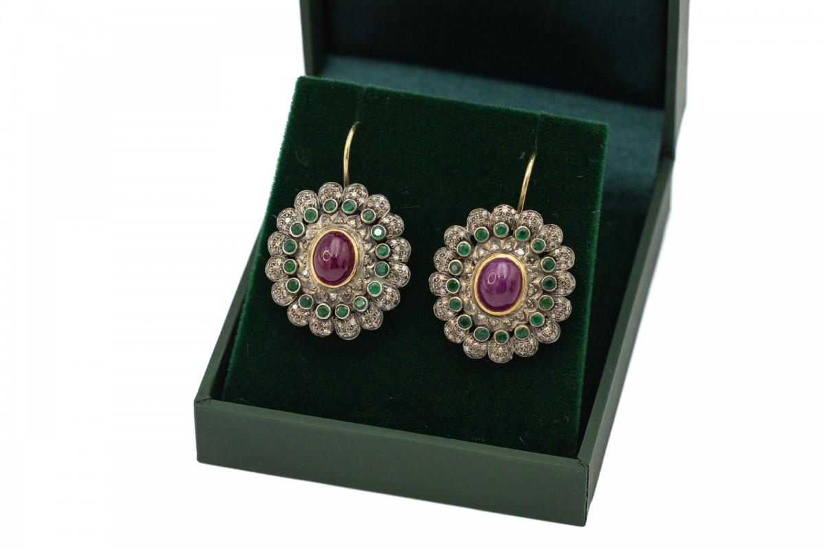 pendientes esmeraldas antiguos