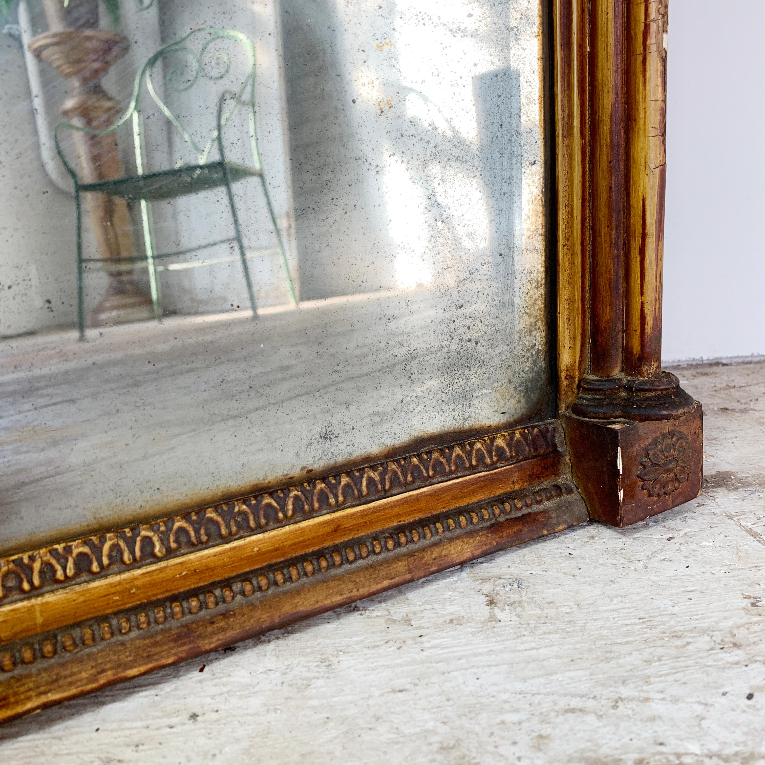 Antique Mirror Trumeau Impero d'Oro, sbiadito, circa 1820 in vendita 3