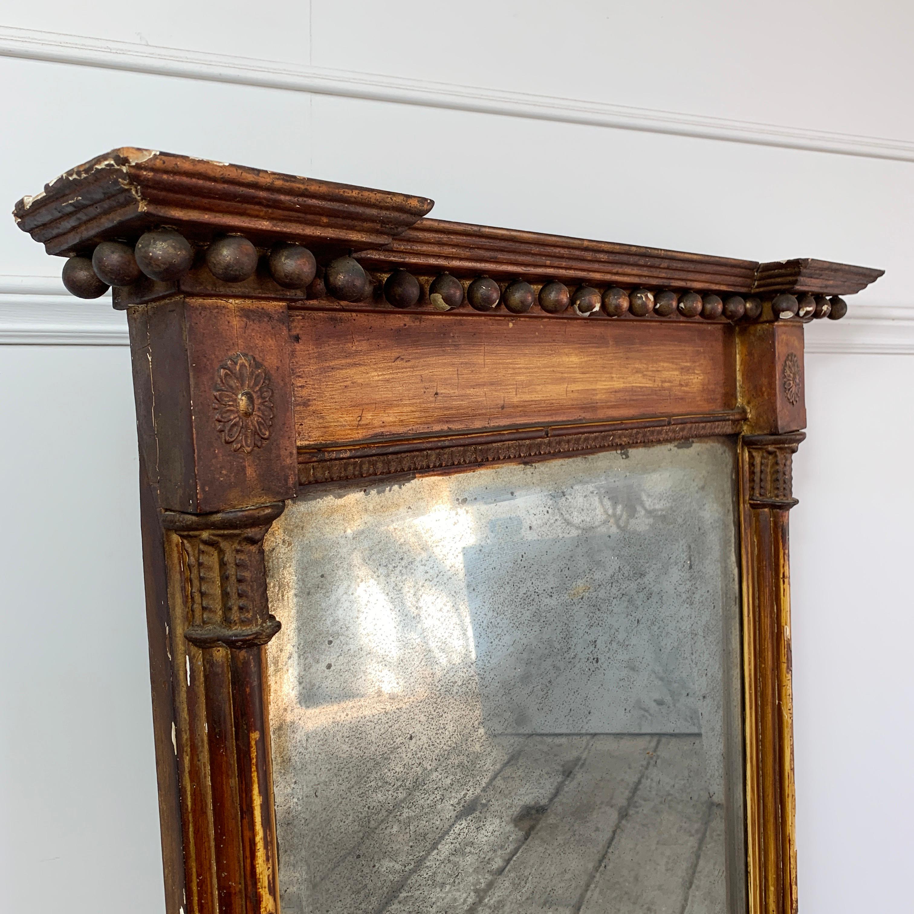 Antique Mirror Trumeau Impero d'Oro, sbiadito, circa 1820 in vendita 4