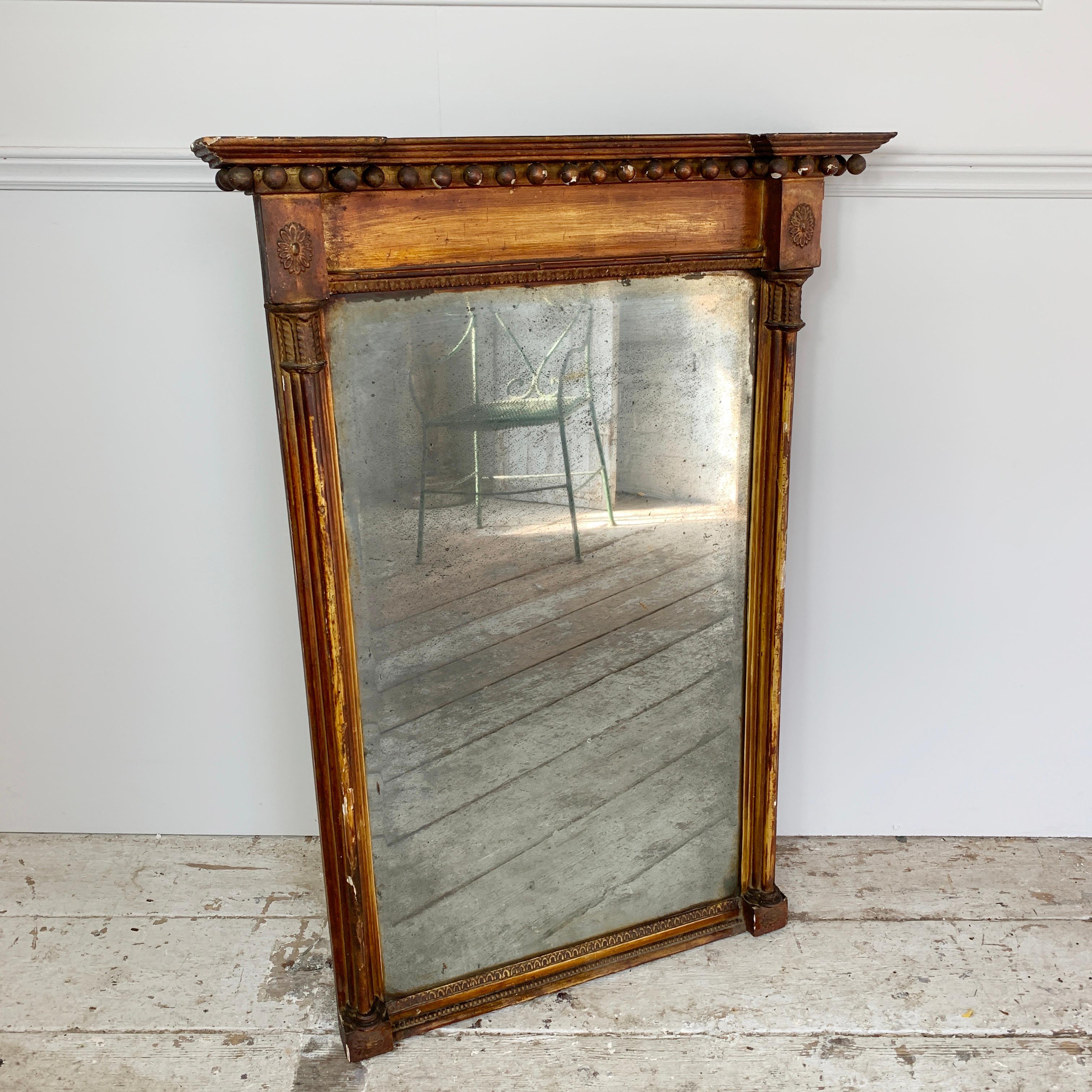 Antique Mirror Trumeau Impero d'Oro, sbiadito, circa 1820 in vendita 5