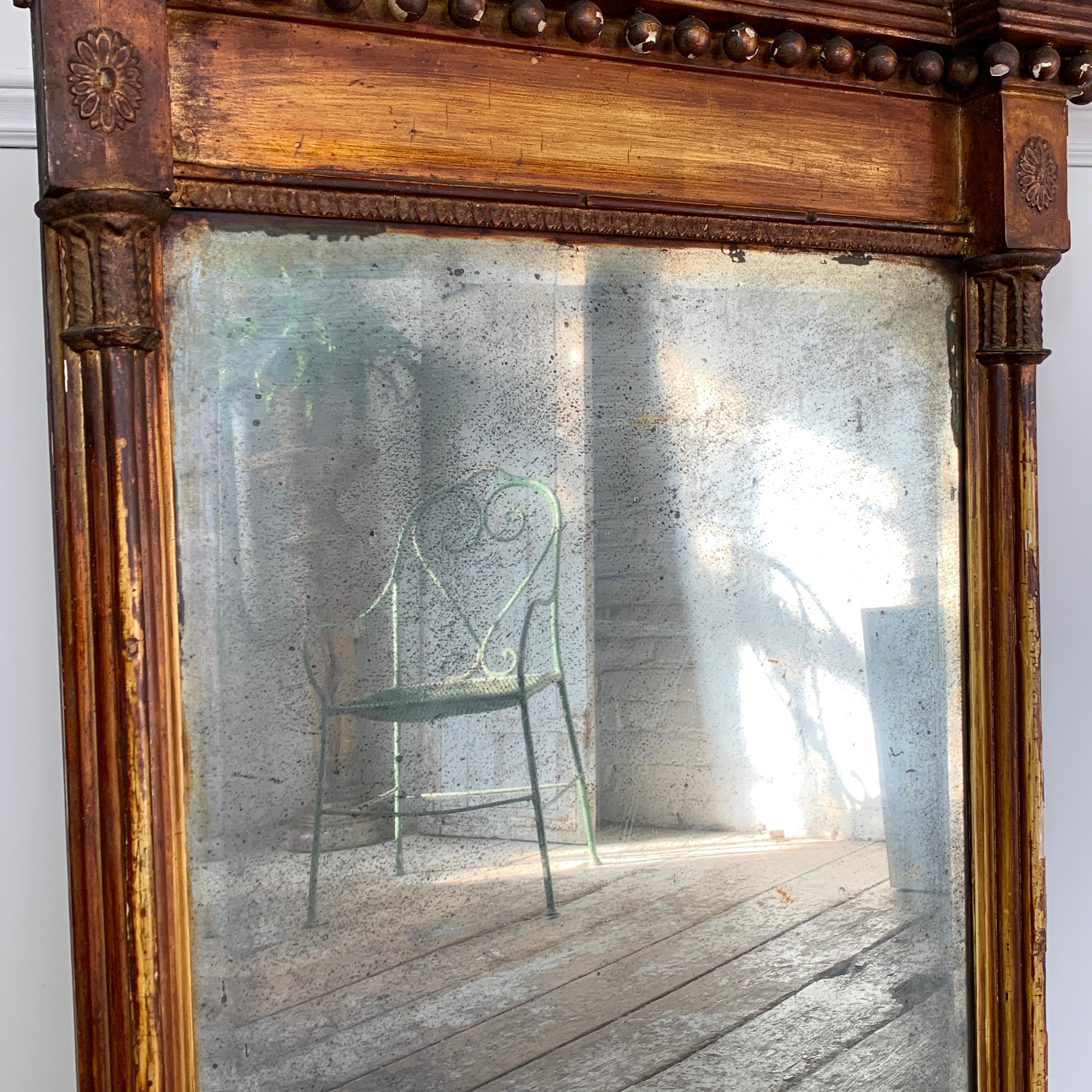 Antique Mirror Trumeau Impero d'Oro, sbiadito, circa 1820 in vendita 6