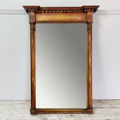 Antique Gold Empire Trumeau Mirror, Foxed, circa 1820