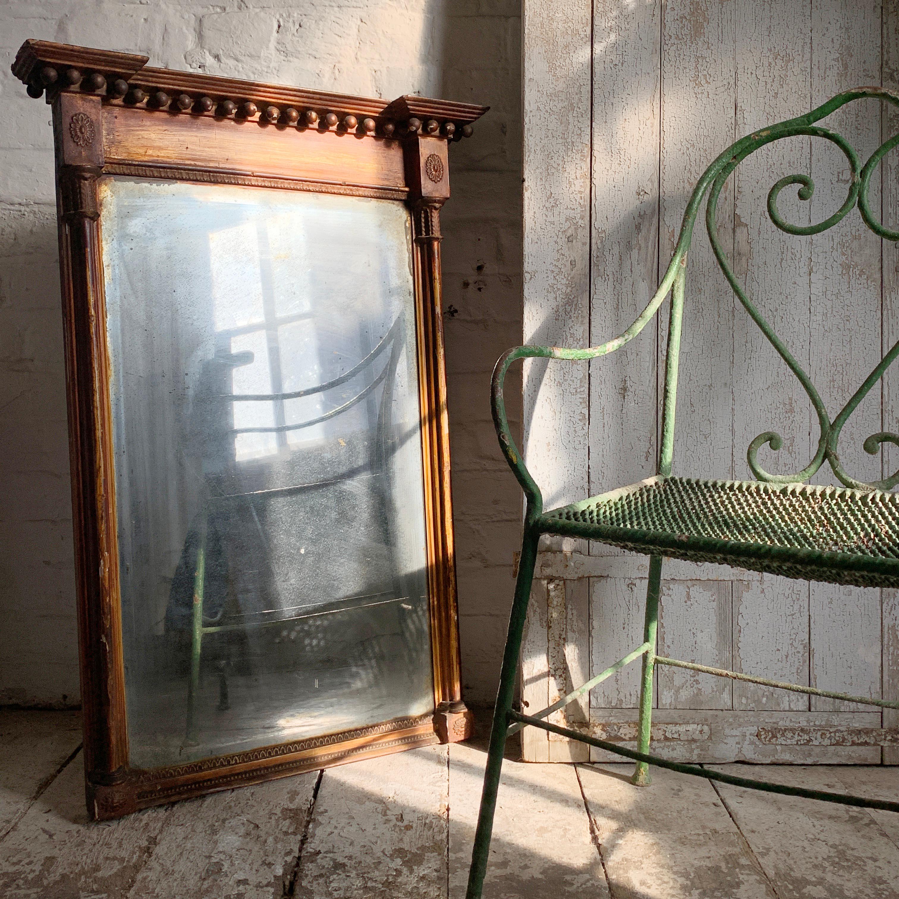 Antique Mirror Trumeau Impero d'Oro, sbiadito, circa 1820 in vendita 1