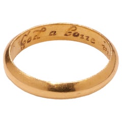 Antique Gold English "Posey" Band Ring