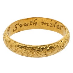 Antique Gold English "Posy" Band Ring