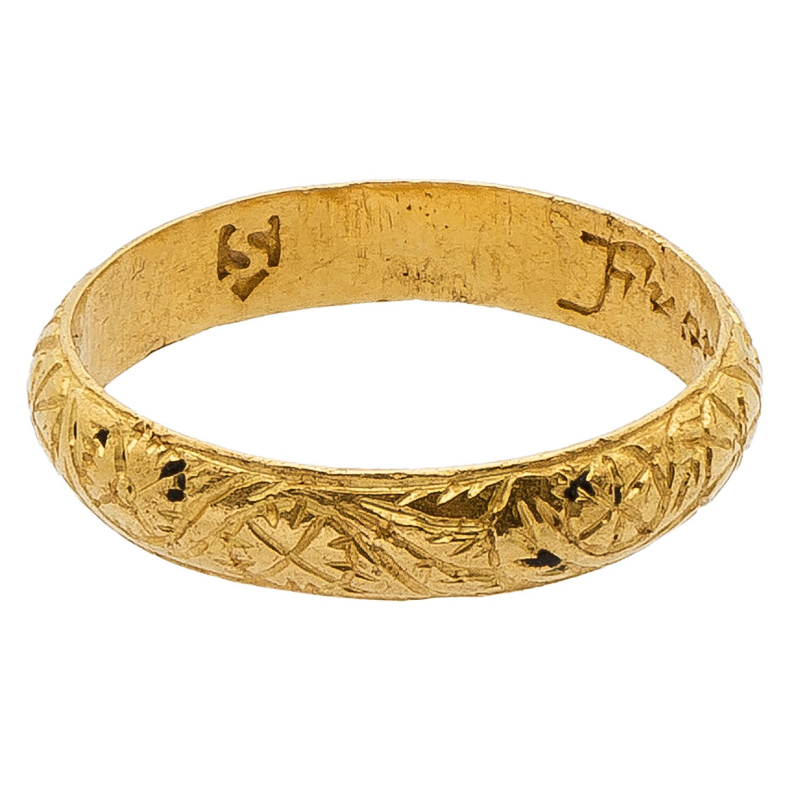 Antiker englischer „Posy“-Ring aus Gold im Zustand „Gut“ im Angebot in Chicago, IL