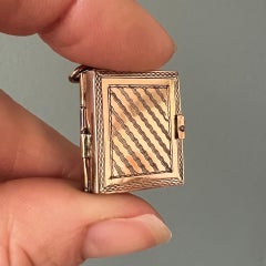 Antique Gold Family Book Locket Pendant