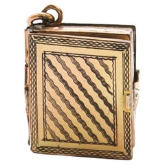 Antique Gold Family Book Locket Pendant