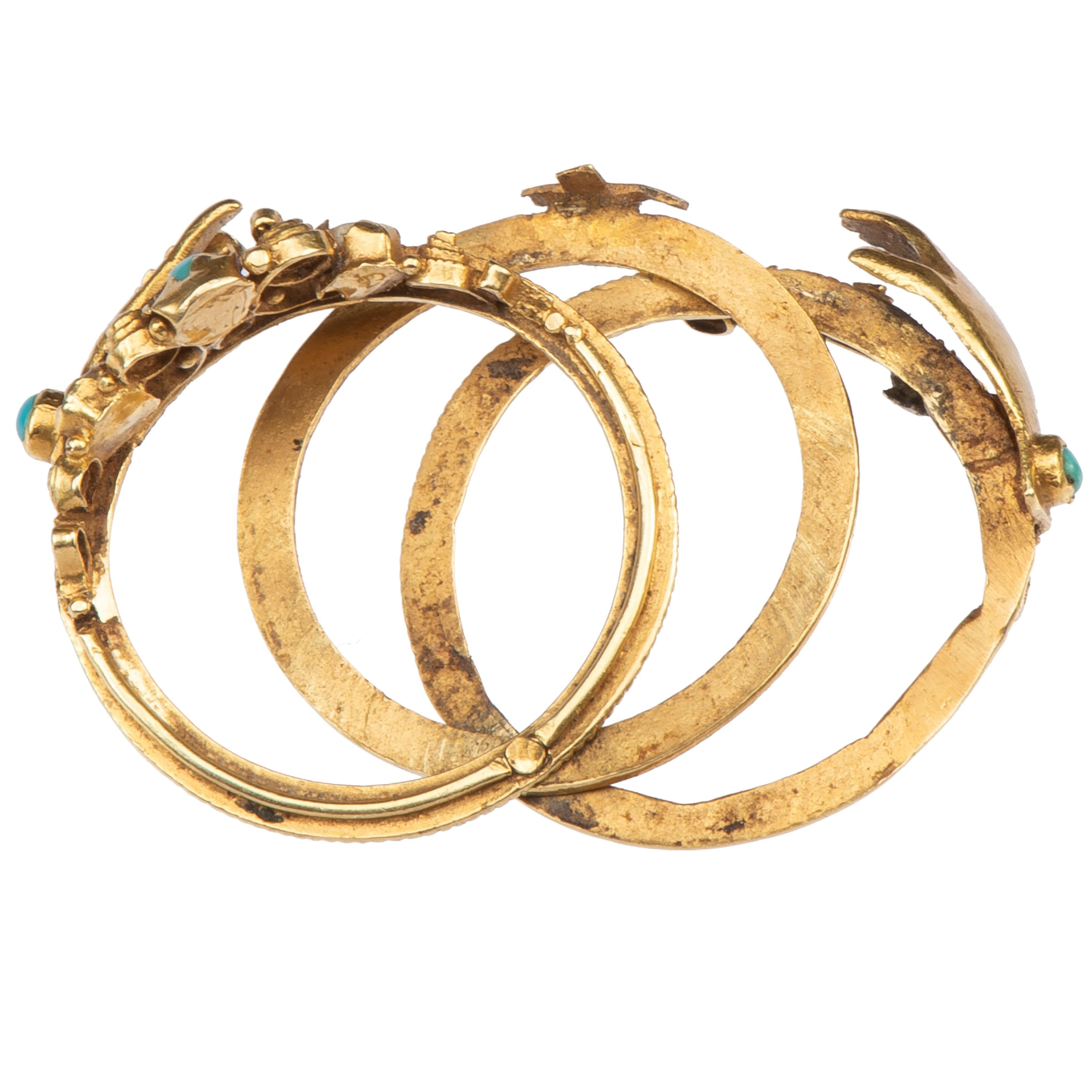 Antique Gold Fede Gimmel Ring 2