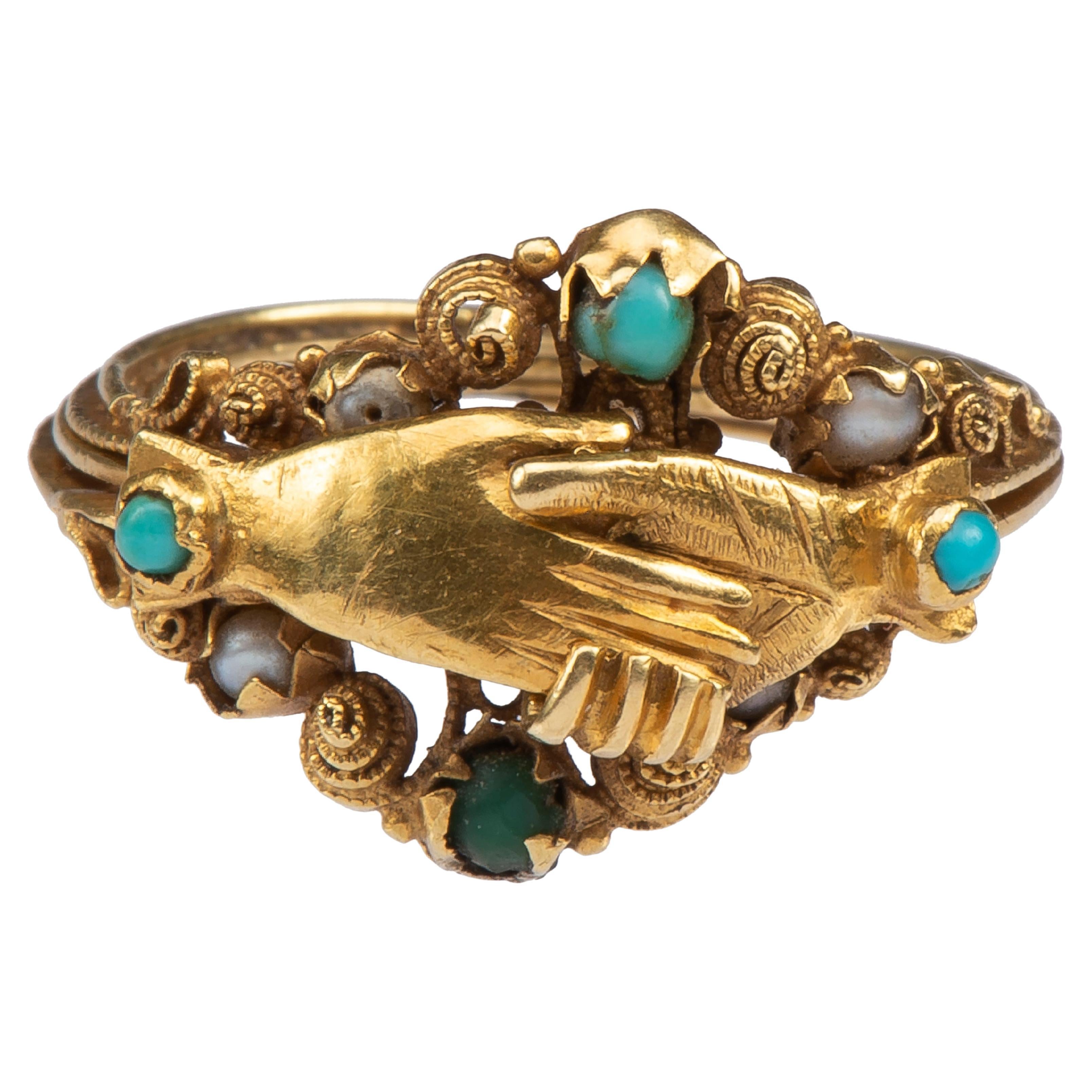 Antiker Gold-Fuß-Gimmel-Ring im Angebot bei 1stDibs