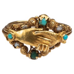 Antique Gold Fede Gimmel Ring