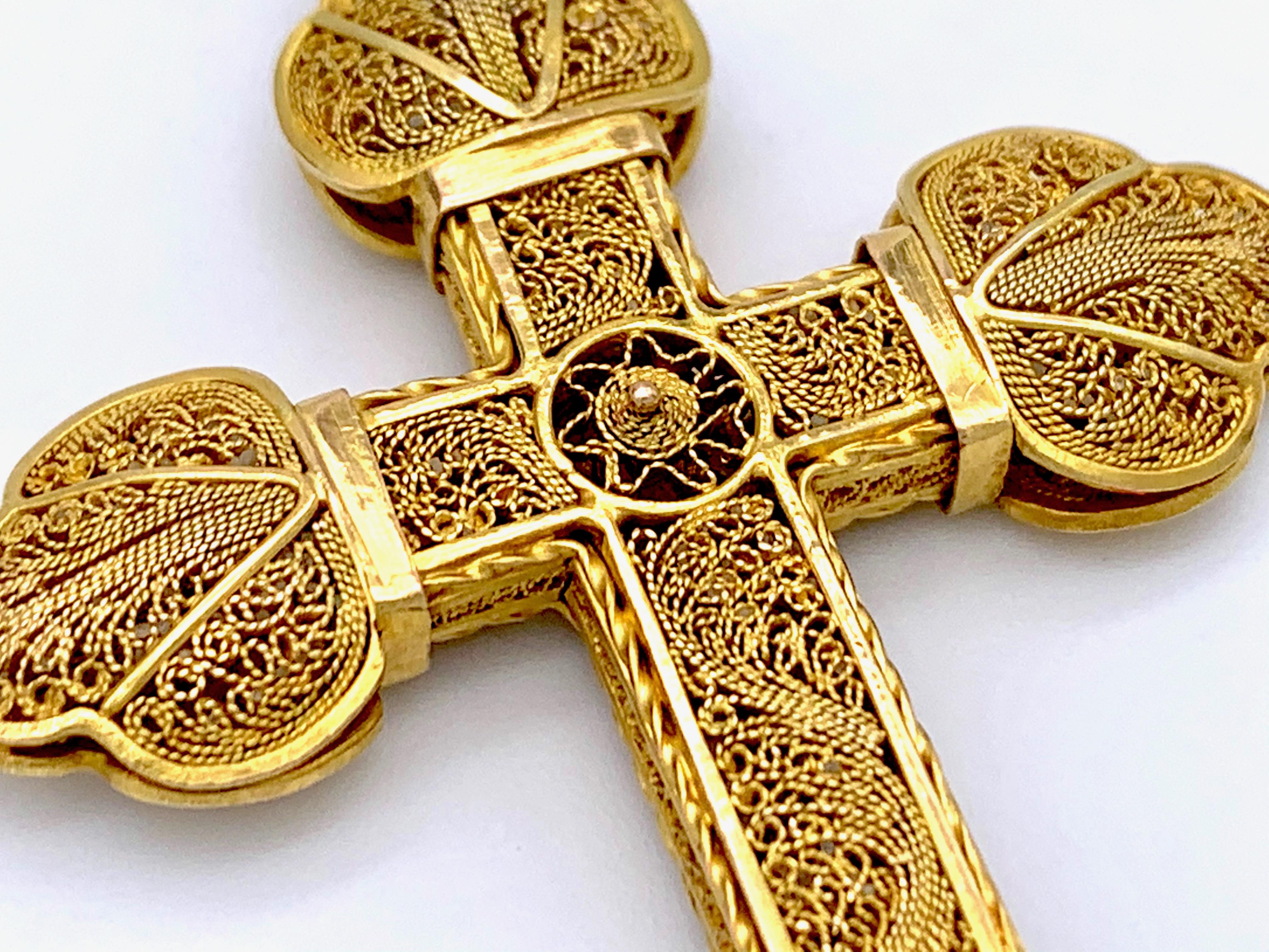 filigree gold cross