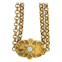 Antique Gold-Fill Long Chain with 14 Karat Slide