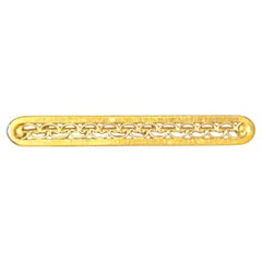 Antique Gold-Filled Bar Brooch Edwardian Openwork Chain-Link Pin, c. 1910–1925