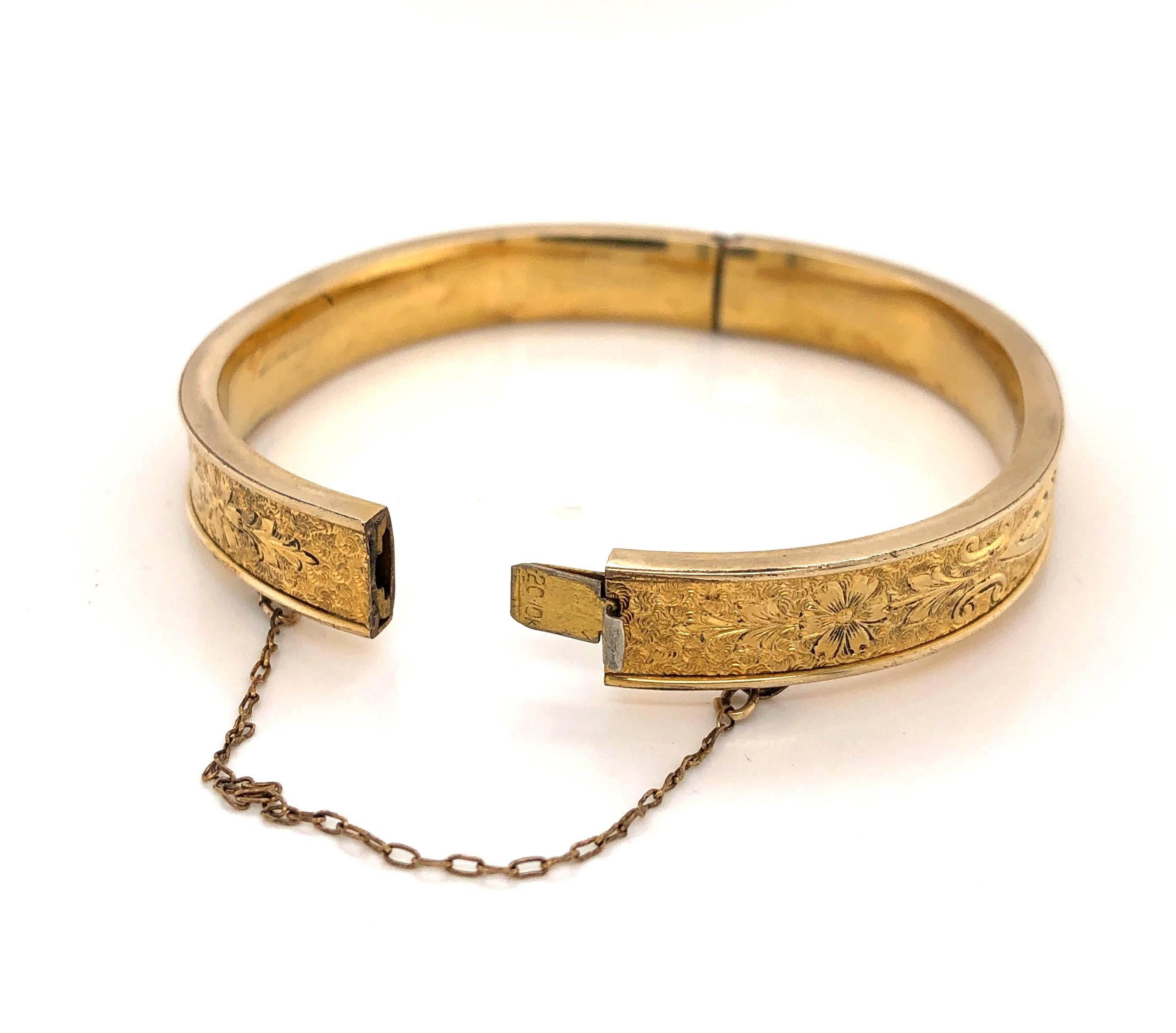 Antique Gold Filled Child's Bangle Bracelet In Good Condition In Mount Kisco, NY