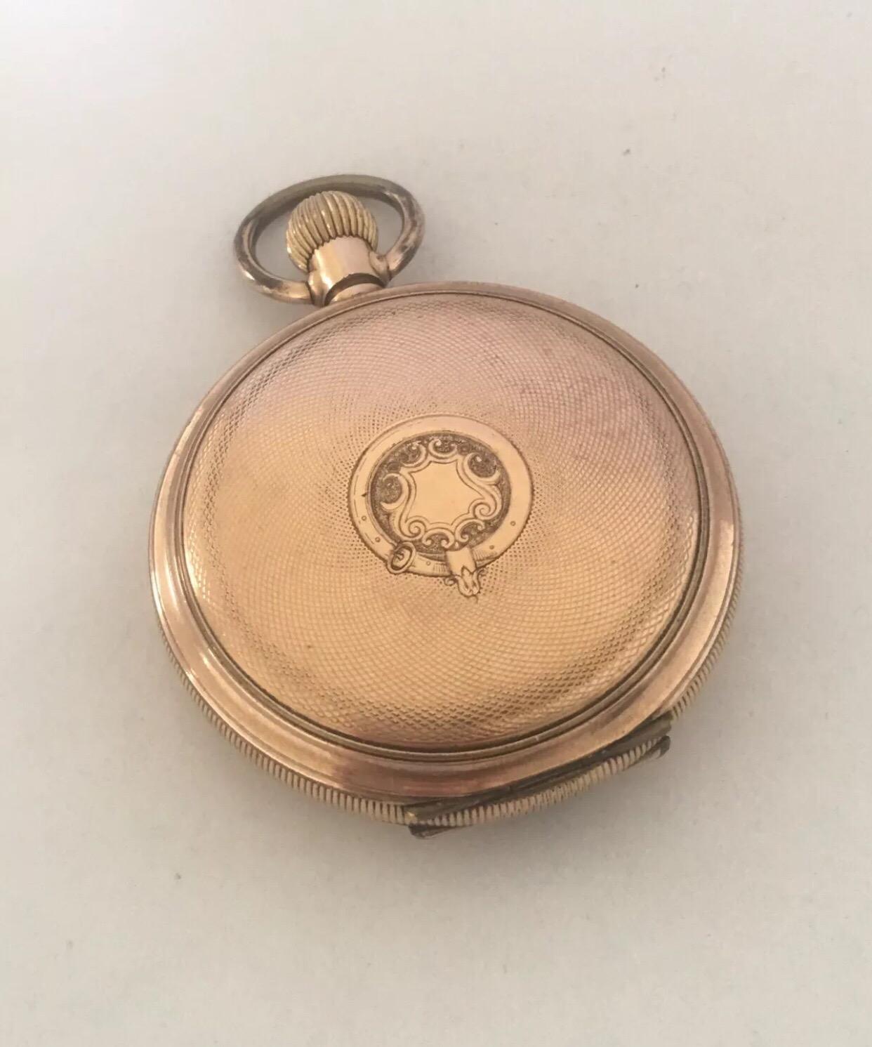 
Antique Gold Filled Full Hunter Hebdomas 8 days Swiss made Pocket Watch.

This watch is in good working condition. Visible crack on the enamel dial as shown on the photos.