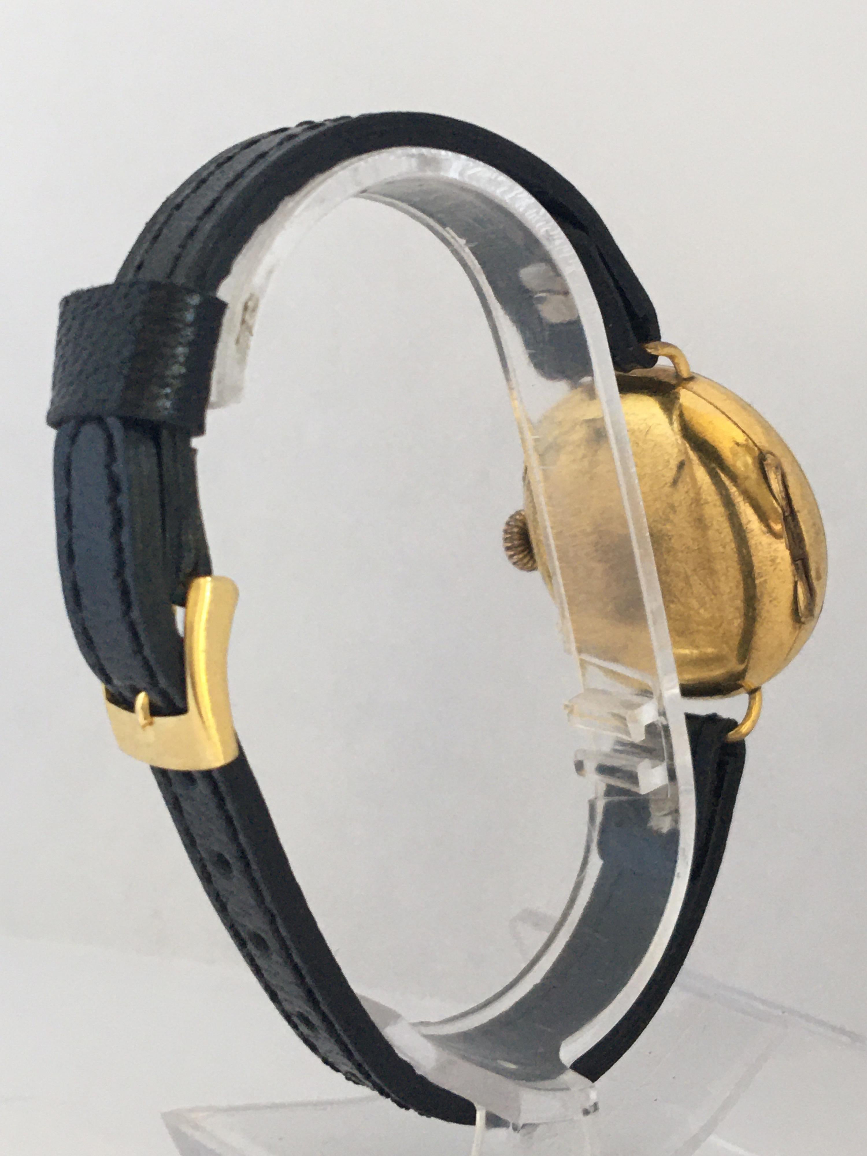 Antike antike goldgefüllte mechanische Damen-Trench-Uhr im Angebot 3