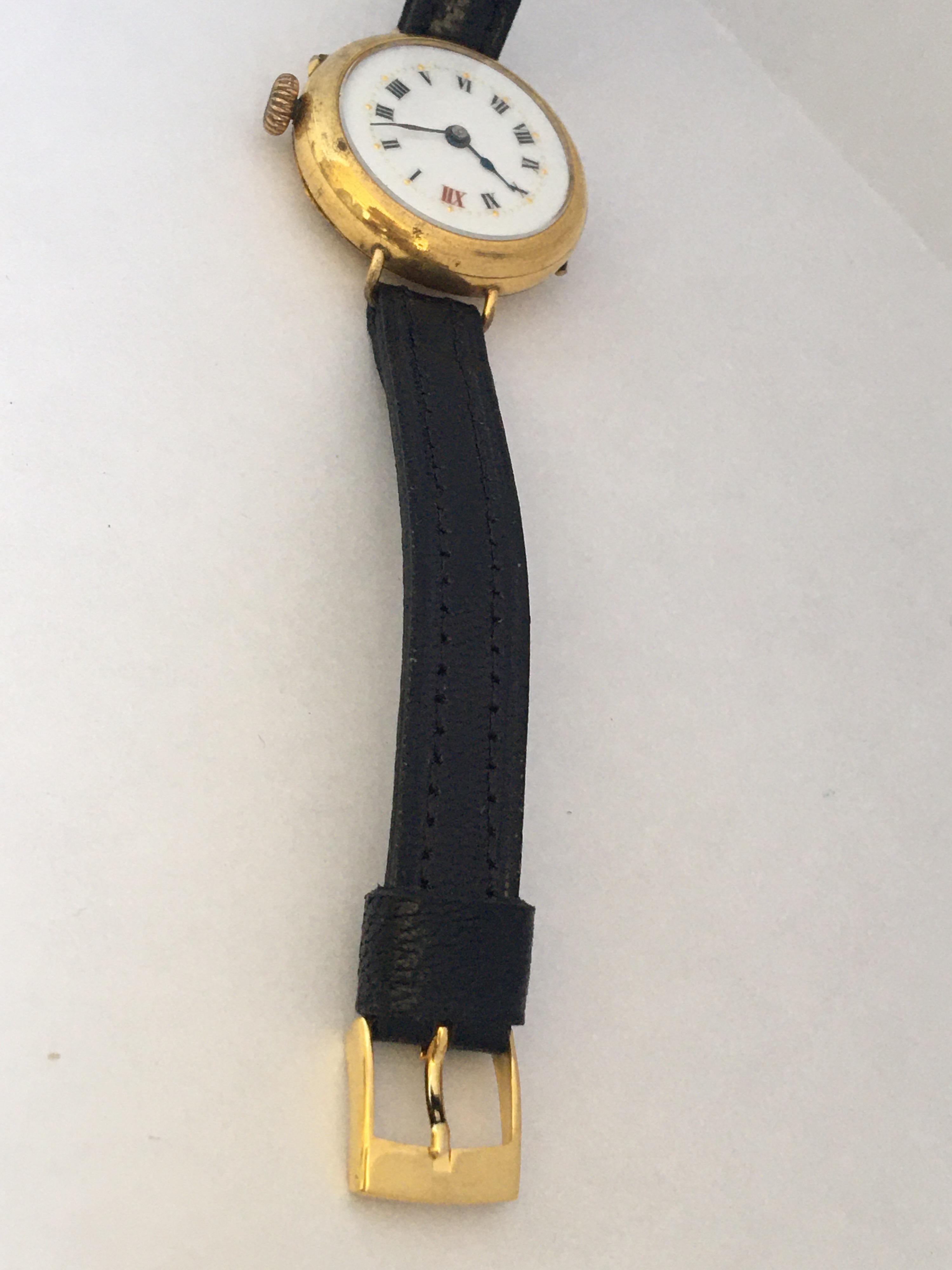 Women's Antique Gold Filled Ladies Mechanical Trench Watch For Sale