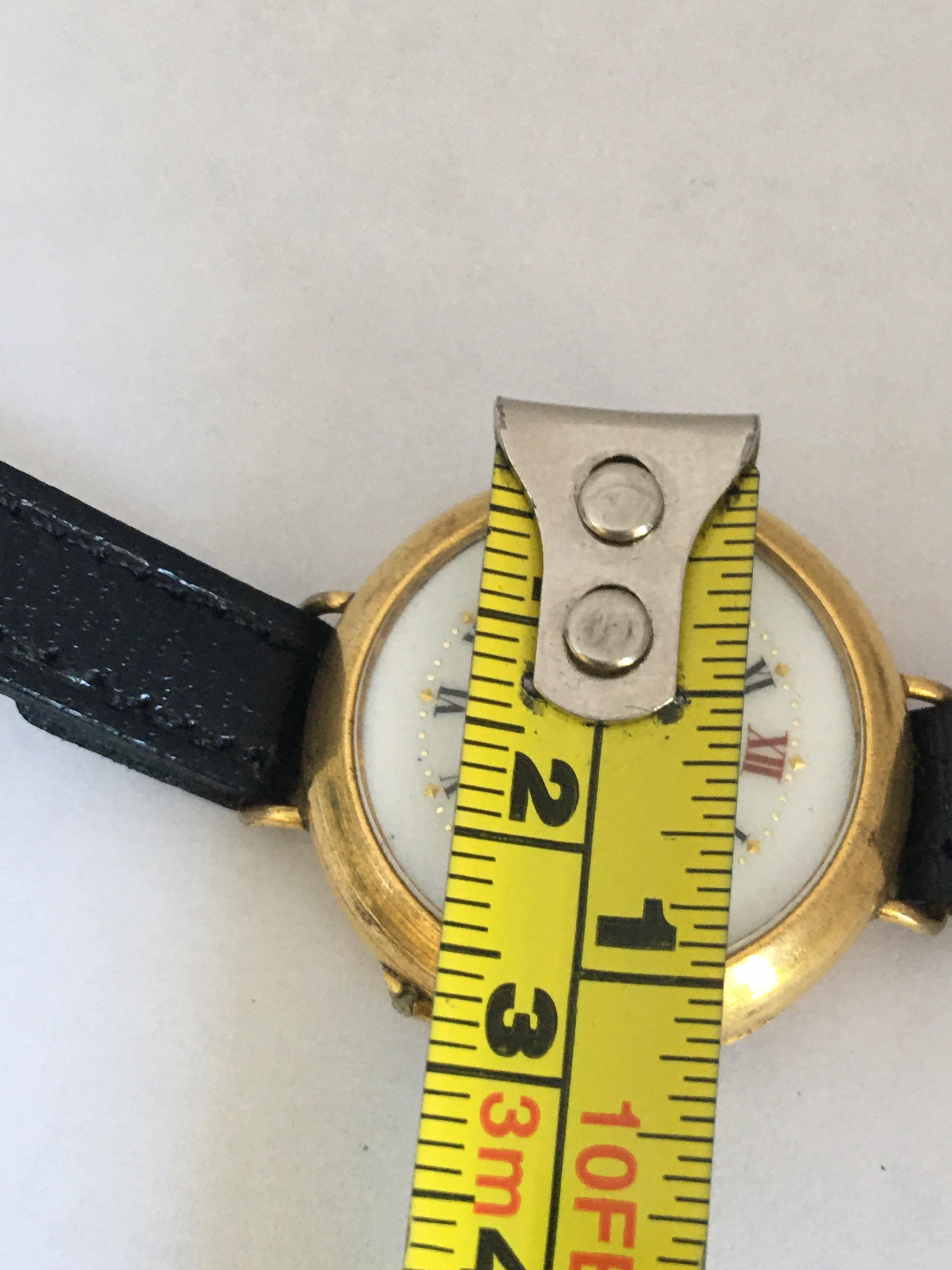Antike antike goldgefüllte mechanische Damen-Trench-Uhr im Angebot 5