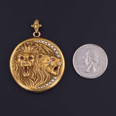 Antique Gold Filled Lion Locket