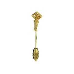 Antique Gold-Filled Stickpin with Amethyst Center, Unisex Design