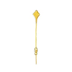 Antique Gold-Filled Stickpin with Single Cut Diamond Flower Design
