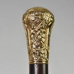 Antique Gold Filled Walking Stick Presentation Cane