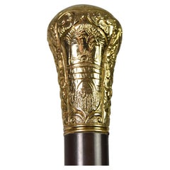 Antique Gold Filled Walking Stick Presentation Cane