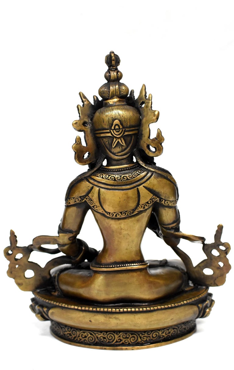 Tibetan Statue of Vajrassatva Buddha, Antique Gold Finish at 1stDibs