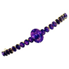 Antikes Goldarmband mit feinen Amethysten um 1870