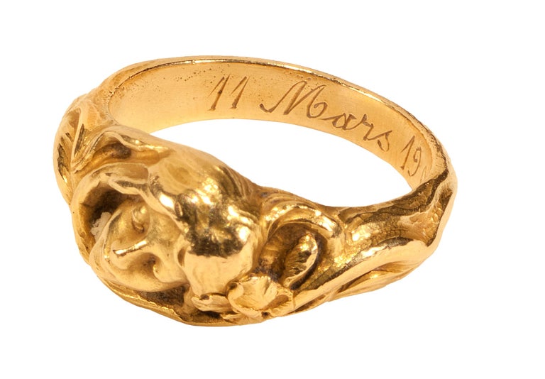 Antique Gold French Art Nouveau Ring For Sale at 1stDibs
