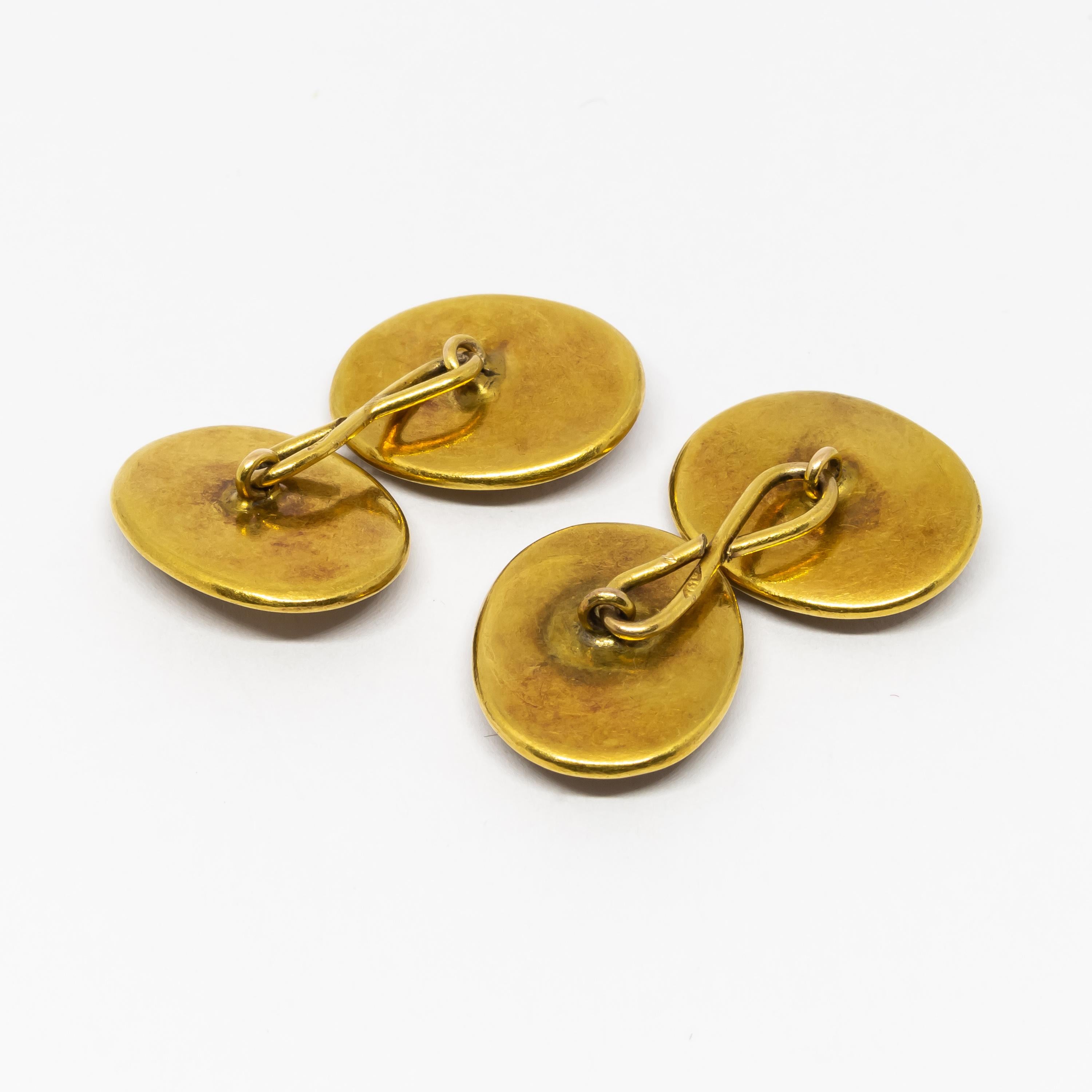 Boutons de manchette grenouille en or ancien, c. 1900 Bon état - En vente à London, GB