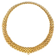 Antique gold geometric link bracelets, convertible to necklace