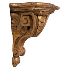 Antique Gold Gilded wooden corner wall bracket  France
