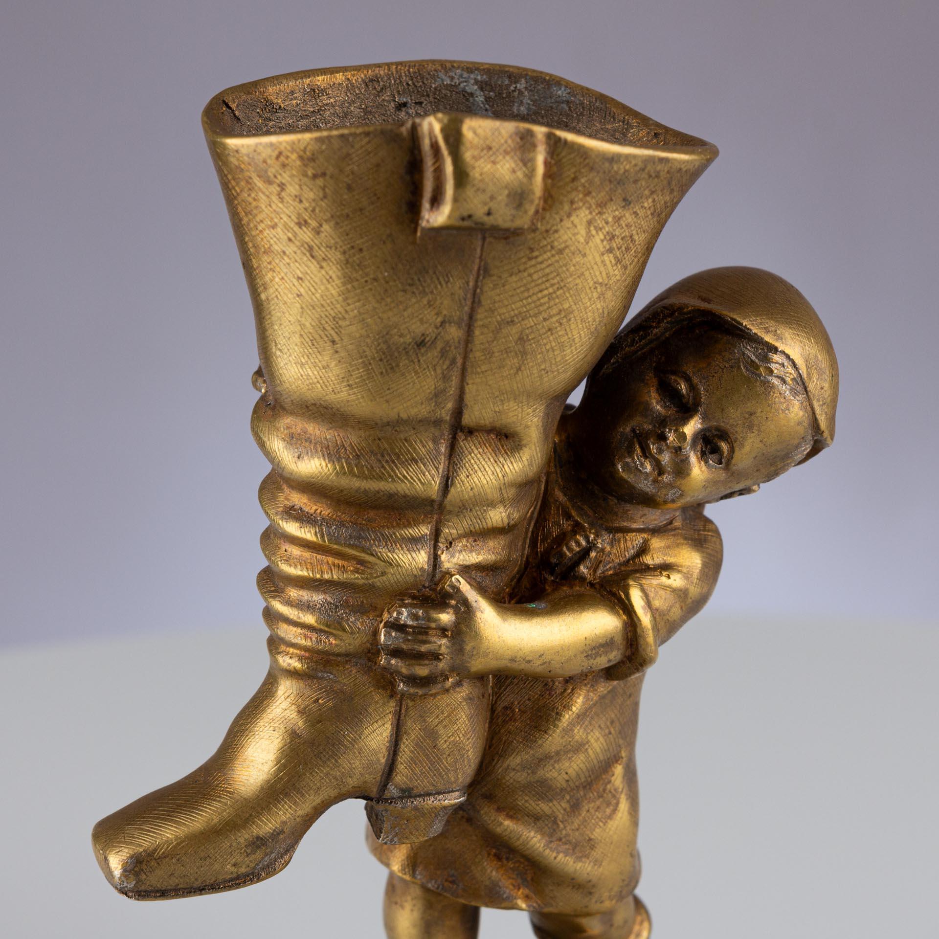 Antique Gold Gilt Bronze Ormolu Fairy Tale Inspired Match or Pen Holder For Sale 8