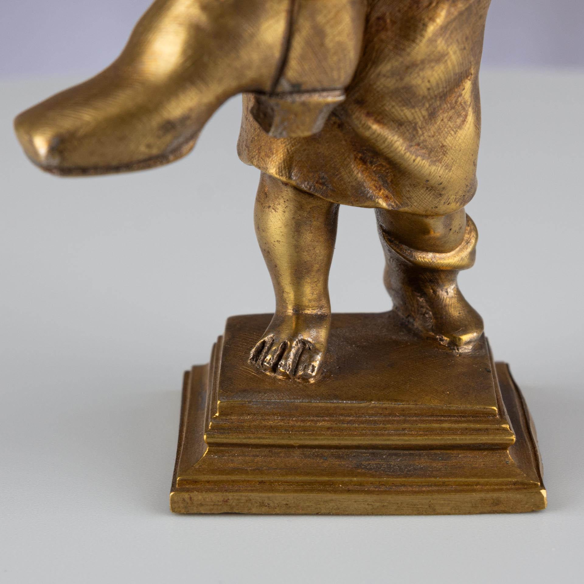 Antique Gold Gilt Bronze Ormolu Fairy Tale Inspired Match or Pen Holder For Sale 9