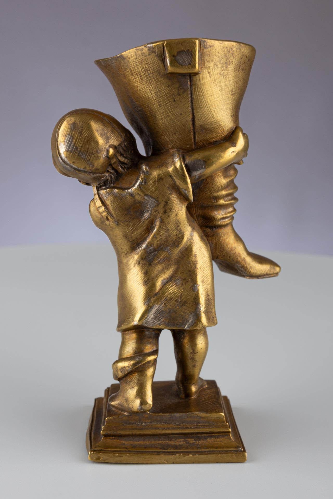 Antique Gold Gilt Bronze Ormolu Fairy Tale Inspired Match or Pen Holder For Sale 10
