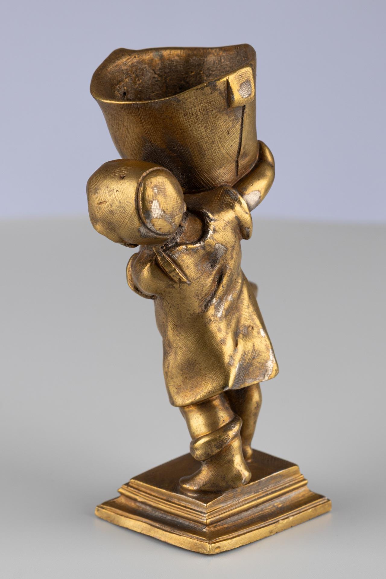 Antique Gold Gilt Bronze Ormolu Fairy Tale Inspired Match or Pen Holder For Sale 2
