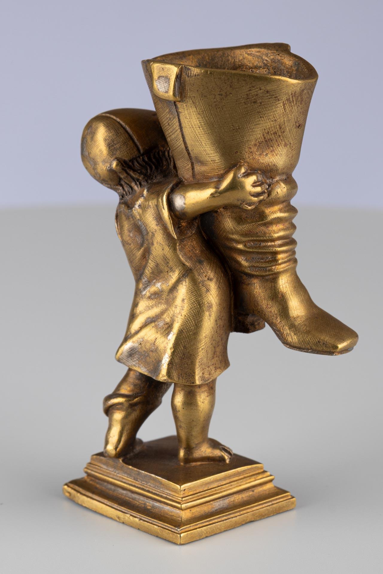 Antique Gold Gilt Bronze Ormolu Fairy Tale Inspired Match or Pen Holder For Sale 3