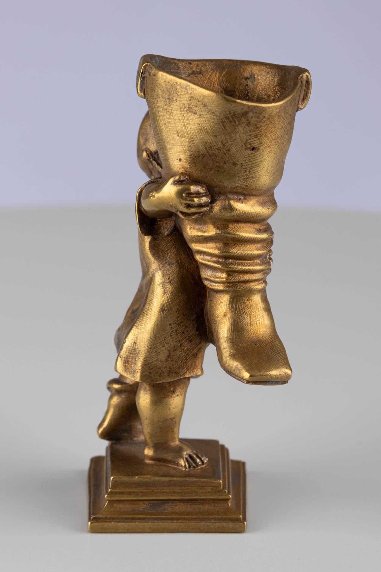 Antique Gold Gilt Bronze Ormolu Fairy Tale Inspired Match or Pen Holder For Sale 4