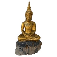 Antique Gold Gilt Buddha from Thailand 18th Century