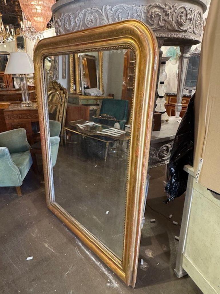 Antique Gold Gilt Louis Philippe Mirror (Espejo antiguo Louis Philippe dorado) Luis Felipe en venta