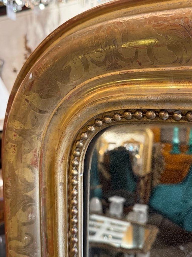 Antique Gold Gilt Louis Philippe Mirror (Espejo antiguo Louis Philippe dorado) Francés en venta