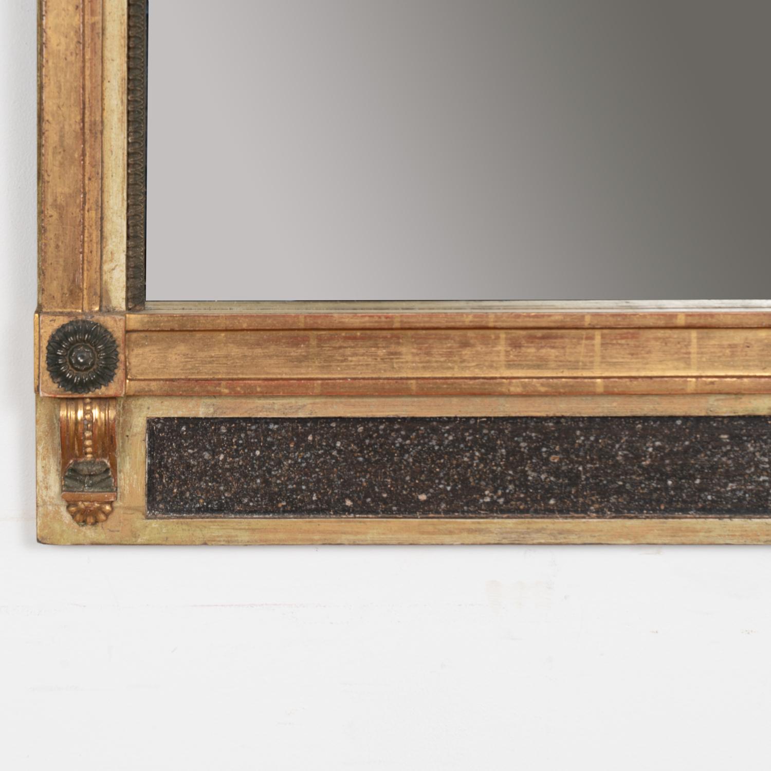 Antique Gold Gilt Trumeau Mirror, Sweden circa 1820-40 For Sale 1