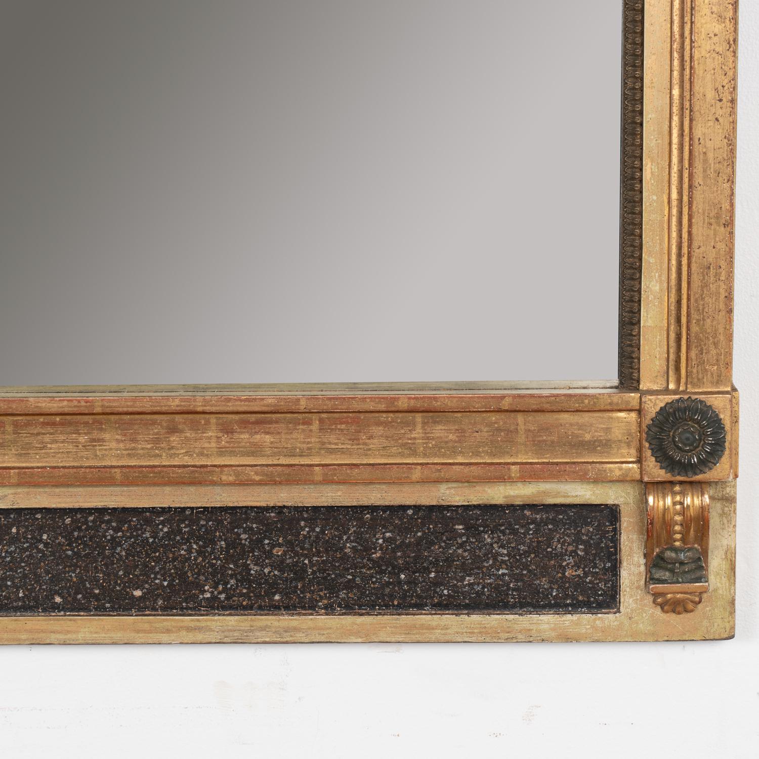 Antique Gold Gilt Trumeau Mirror, Sweden circa 1820-40 For Sale 2
