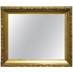 Specchio da parete con cornice dorata e gesso francese di epoca vittoriana