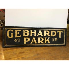 Antique Gold Leaf Black Sign "Gebhardt Park "