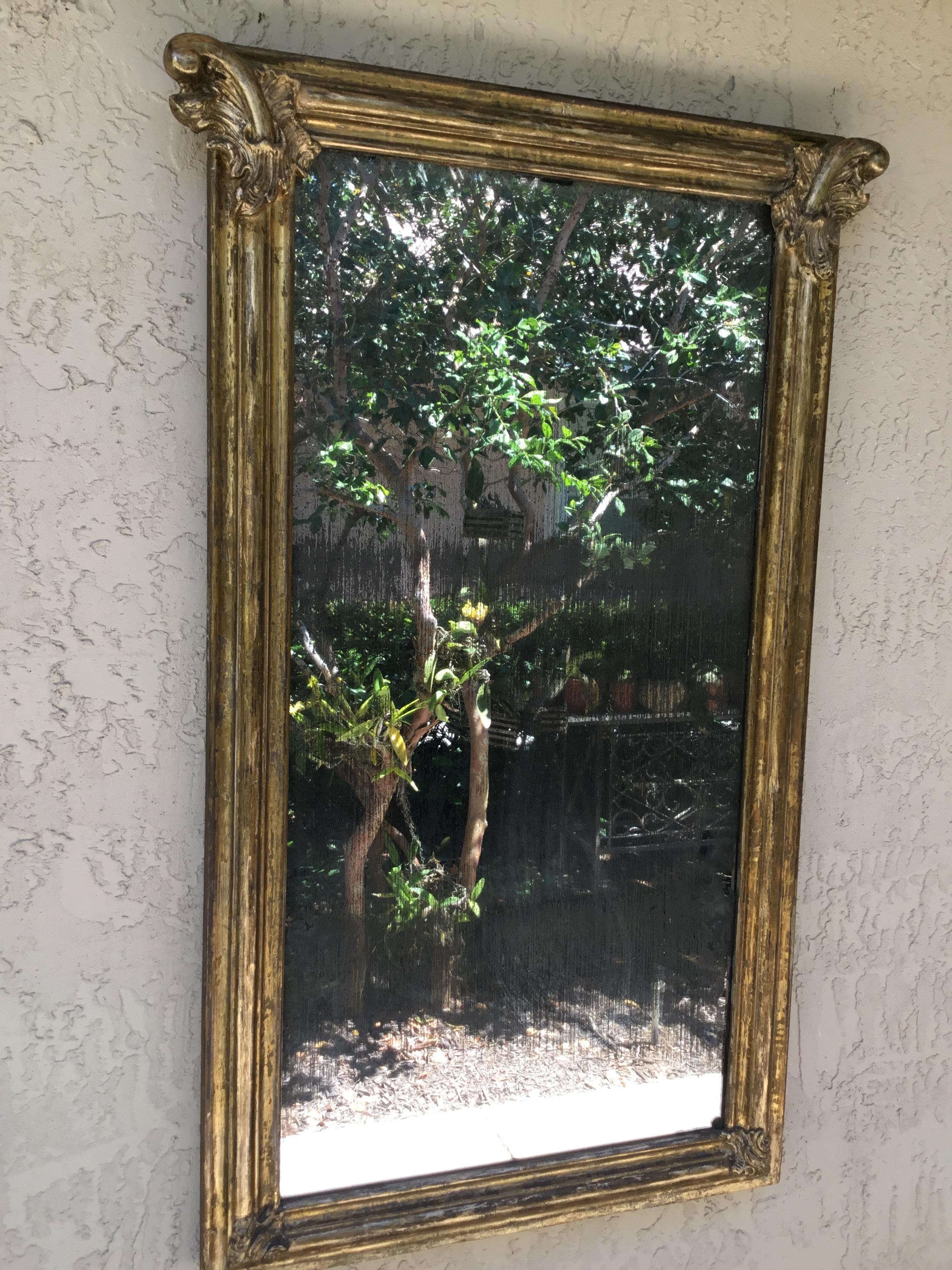 Antique Gold Leaf  Wood Mirror 1