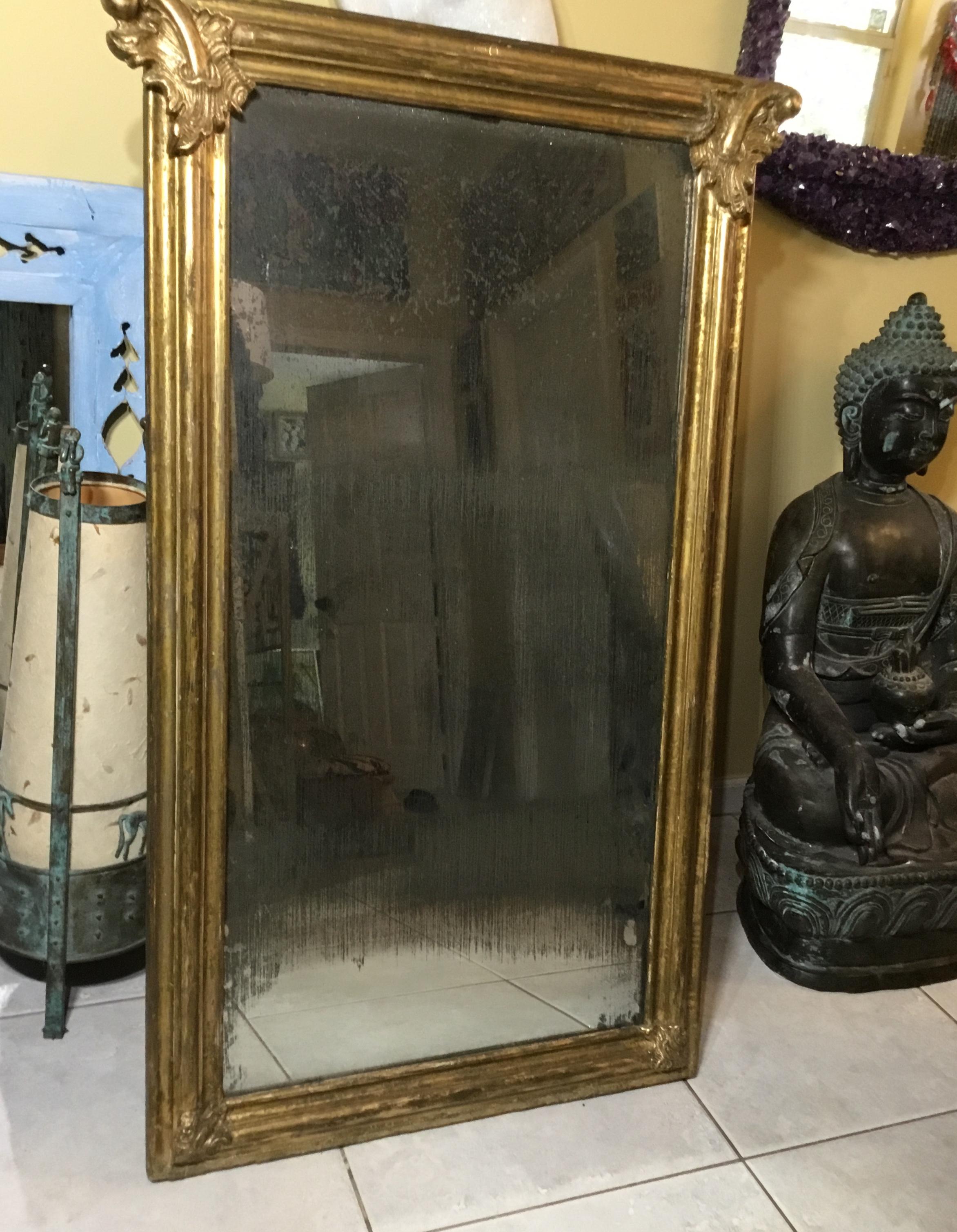 Antique Gold Leaf  Wood Mirror 8