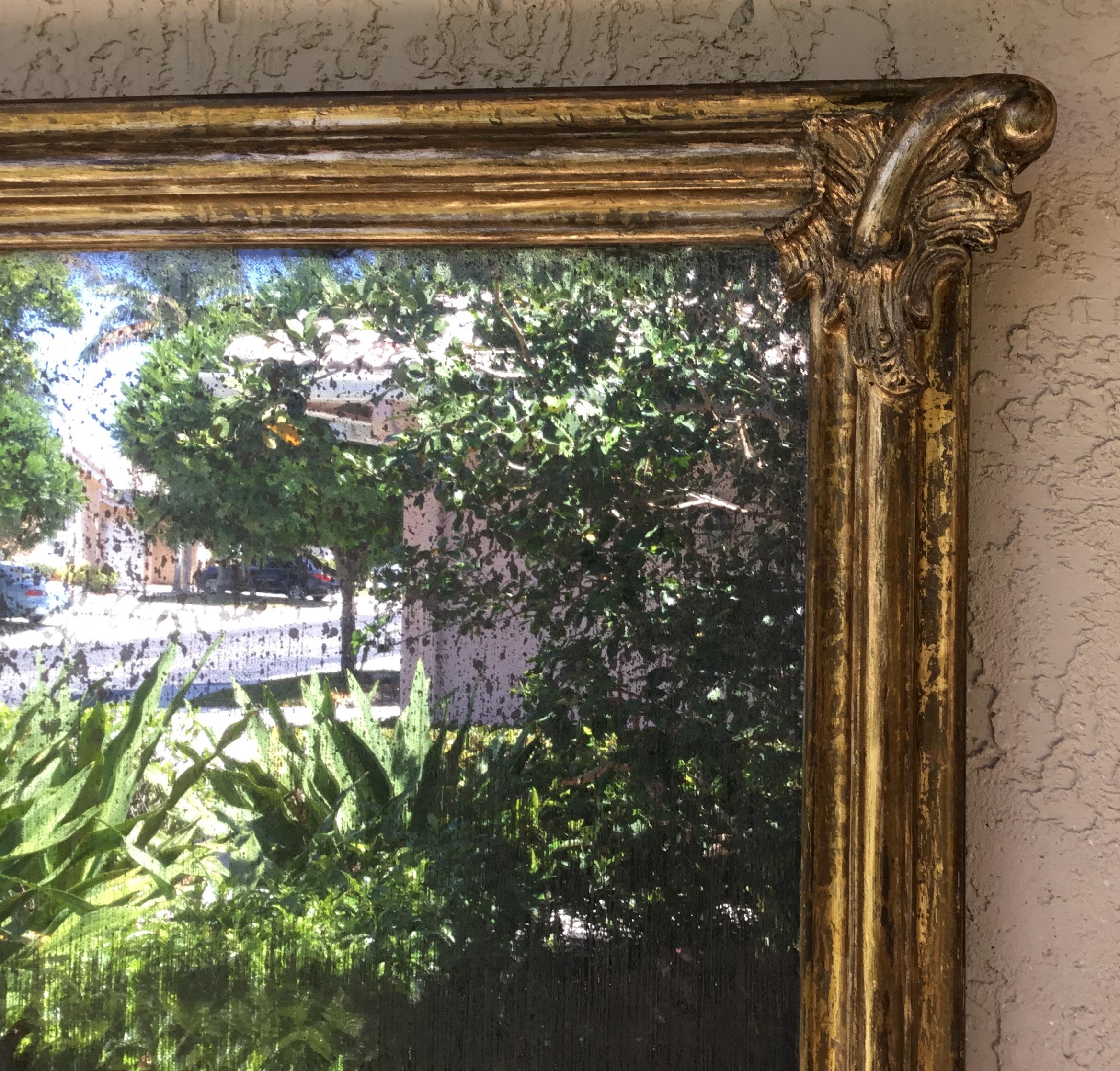 American Antique Gold Leaf  Wood Mirror